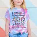 LUKYCILD Kids 100 Days of School Shirts 100 Days Celebration Tshirt Toddler Funny Letter Print Tee Top Boys Girls Outfits (Pink)