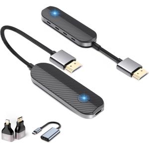 iShare Pro Kit AllinOne Wireless HDMI Transmitter and Receiver, Premium Carbon Fiber Design, 4K Decoding 1080P 60Hz, 328ft Long Range, Includes Adapters for Drones Cameras MacBook