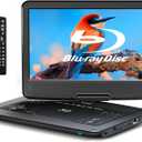 WONNIE 16.9" Portable Blu Ray Player with 14.1" 1080P Full HD Large Swivel Screen, Blu-ray DVD Player with HDMI Out & AV Out, 4-5 Hours Rechargeable Battery, Support USB/Micro SD Card