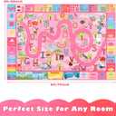 Terrug Kids Rug for Playroom, Educational Classroom Rug for Kids Room, Washable Nursery Rugs Non Slip Playroom Rugs Play Mat for Learning ABC Carpet, Numbers, Animal, Colors, Season, 4X6 Feet, Pink