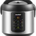 COMFEE' Compact Rice Cooker, 6-in-1 Stainless Steel Multi Cooker, Slow Cooker, Steamer, Saute, and Warmer, 2 QT, 8 Cups Cooked(4 Cups Uncooked), Brown Rice, Quinoa and Oatmeal, 6 One-Touch Programs