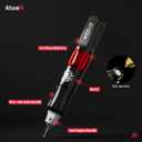 Dragonhawk Atom2 Tattoo Pen Machine Kit - Cordless & Corded Permanent Makeup Machine for Eyebrow Eyeliner Lip Liner - 2 Batteries, Lightweight 3.88oz, Professional & Beginner Friendly