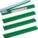 TIASUSAN Mahjong Racks with Pushers(4 PCS, Green) for 166 American Mahjong Tiles, Mahjong All-in-one Tile Rack with Pusher Combo, Mah-jongg Accessories