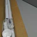 MEXAU White Tension Curtain Rods 41-166 In Extra Long Outdoor Patio Curtain Rods No Drilling Adjustable Heavy Duty Tension Rods for Windows Bathroom Living Room Curtains, Rod Diameter 1.26In