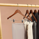 Ulimart Wooden Hangers with Clips 12 Pack Wooden Pants Hangers,Skirt Hangers with Adjustable Clips,Hangers for Pants,Jeans,Slacks,Shorts（Walunt）