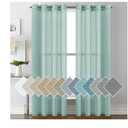 H.VERSAILTEX Linen Curtains Natural Linen Semi-Sheer Curtains 2 Panels Nickel Grommet Privacy Added Premium Soft Rich Material Drapes for Bedroom/Livingroom - 52x84 - Inch - Sea Mist