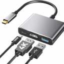 TECHTOBOX USB C to HDMI Multiport Adapter,3 in 1 USB C Hub,Type C to HDMI Adapter with 100W PD USB 3.0 Port,USB C Dongle for iPhone 15 Series, Samsung, MacBook, iPad pro,Chromebook, Dell