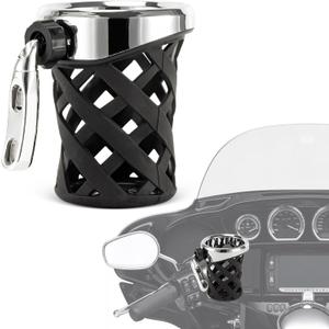 PSLER Motorcycle Drink Cup Holder Handlebar Mount Universal for Goldwing GL1800 2018-up (105mm, Chrome)