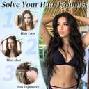 KooKaStyle Clip in Synthetic Hair Extensions Long Wavy 4PCS Thick Hairpieces Dark Brown 6# Fiber Double Weft Natural Hair Extensions 24 Inch for Women