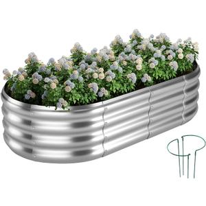 ZFHgarden Raised Garden Bed, 4x2x1ft Raised Beds for Gardening Outdoor for Vegetables Flowers Ground Planter BoxGalvanized Raised Garden Beds
