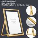 Gold 8x10 Floating Frame 2 Pack,For Photo Sizes(4x6'',5x7'',6x8'') Adjustable Tabletop/Shelf Floating Picture Frame 5x7'',Classy Gift Choice for Wedding,Christmas,Home or Office Decor