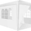 HOTEEL 10x20 Canopy Tent with Sidewalls Upgrade Removable, White Tents for Parties Outdoor Party Tent Waterproof & UV Protection for Gazebo Shelter Carpas Wedding Events BBQ