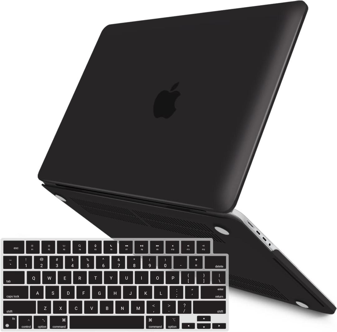 IBENZER Compatible with 2025 2024 MacBook Pro 16 Inch Case M4 M3 M2 M1 A3403 A3186 A2991 A2780 A2485 Pro Max, Hardshell Case with KeyboardCover for Mac Pro 16(2025-2021), Black, T16X-BK+1