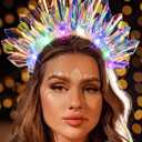 Light Up Crown Rave Hair Accessories Led Costume Headpiece For Women (1 Count (Pack of 1), Multi-colored)