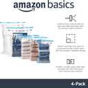Amazon Basics Vacuum Storage Bags for Blankets, Vacuum Compression Space Saving Storage Bags with Hand Pump for Clothes Packing, X-Jumbo, 4-Pack