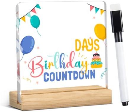 Birthday Countdown Calendar Office Desk Decor for Women Men Acrylic Sign Gifts for Manager Coworker Friend Employee Colleagues Gift Funny Home Office Sign Accessories Desk Decor
