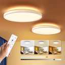 BLNAN Dimmable LED Flush Mount Ceiling Light Fixture with Remote Control, 12Inch 24W 3000K-6500K Light Color Adjustable, Modern Ultra Thin Wired Lamp for Bedroom Kitchen, White, Pack of 2 
