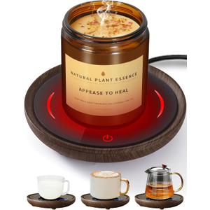 PUSEE Candle Mug Warmer, Gravity-Induction Coffee Mug Warmer for Desk with 2 Temp Settings, Auto Shut Off Coffee Cup Warmer, Beverage Warmers Heating Plate for Coffee, Tea, Milk and Candle Wax