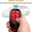 For Honda Key fob Cover with Leather Keychain Soft TPU Full Cover Protection,for 2022 2023 2024 2025 Civic Accord HR-V Pilot CR-V,5-Buttons Key Fob Shell(Red)
