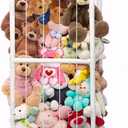 Stuffed Animal Storage, Kids Toy Zoo Storage Organizer with Elastic Band, Thicken PVC Tube Large Stuffed Animals Holder for Nursery Playroom Bedroom Room Furniture Plush Storage(White)