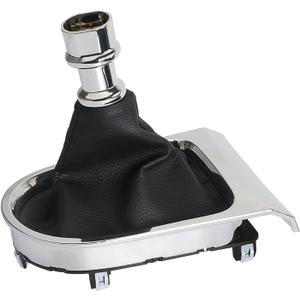 NEW Manual Gear Shift Boot Chrome Trim Compatible With 2015-2017 (After the mid-year update in 2015) Ford Mustang NEW 6 Speed Manual Transmission Accessories Parts Replaces GR3Z7277AA GR3Z-7277-AA