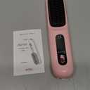 Go Brush Pro - Cordless Hair Straightener Brush Portable Comb for Travel, USB Charging, Fast Heating, with LCD Display (Pink)