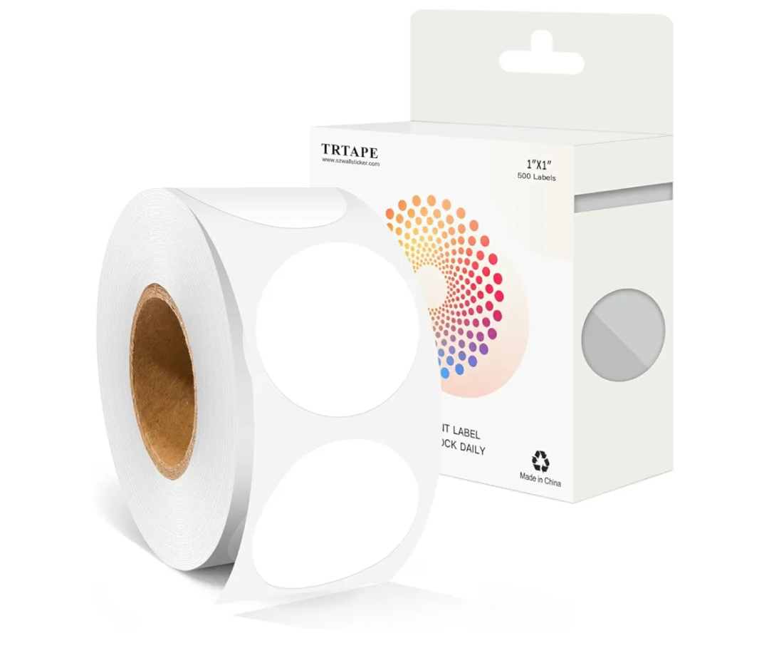 1 Inch Color Coding Labels - Round Color Code Dot Stickers, 500 PCS Circle Labels for Organization, Inventory, Filing System, Easy Write Surface（White）