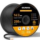 SUNVIE 14/2 Low Voltage Landscape Lighting Wire 250FT with Spool Outdoor Landscape Cable 14 Gauge 2 Conductors Low Voltage Wire for Landscaping Lights, ETL Listed, Pure Copper, Outdoor Direct Burial