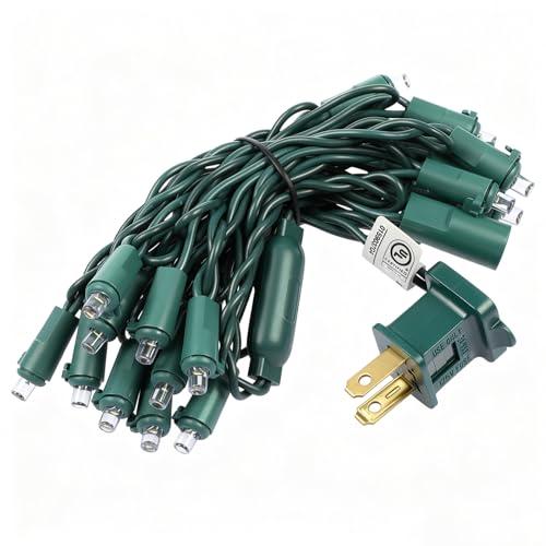 Glooglitter 8.5 feet 20 Light Christmas Mini Lights String, Warm White LED Christmas Short Fairy Lights on Green Wire for Xmas Decoration, Art Projects, Bottles and Crafts, Without Tail Plug