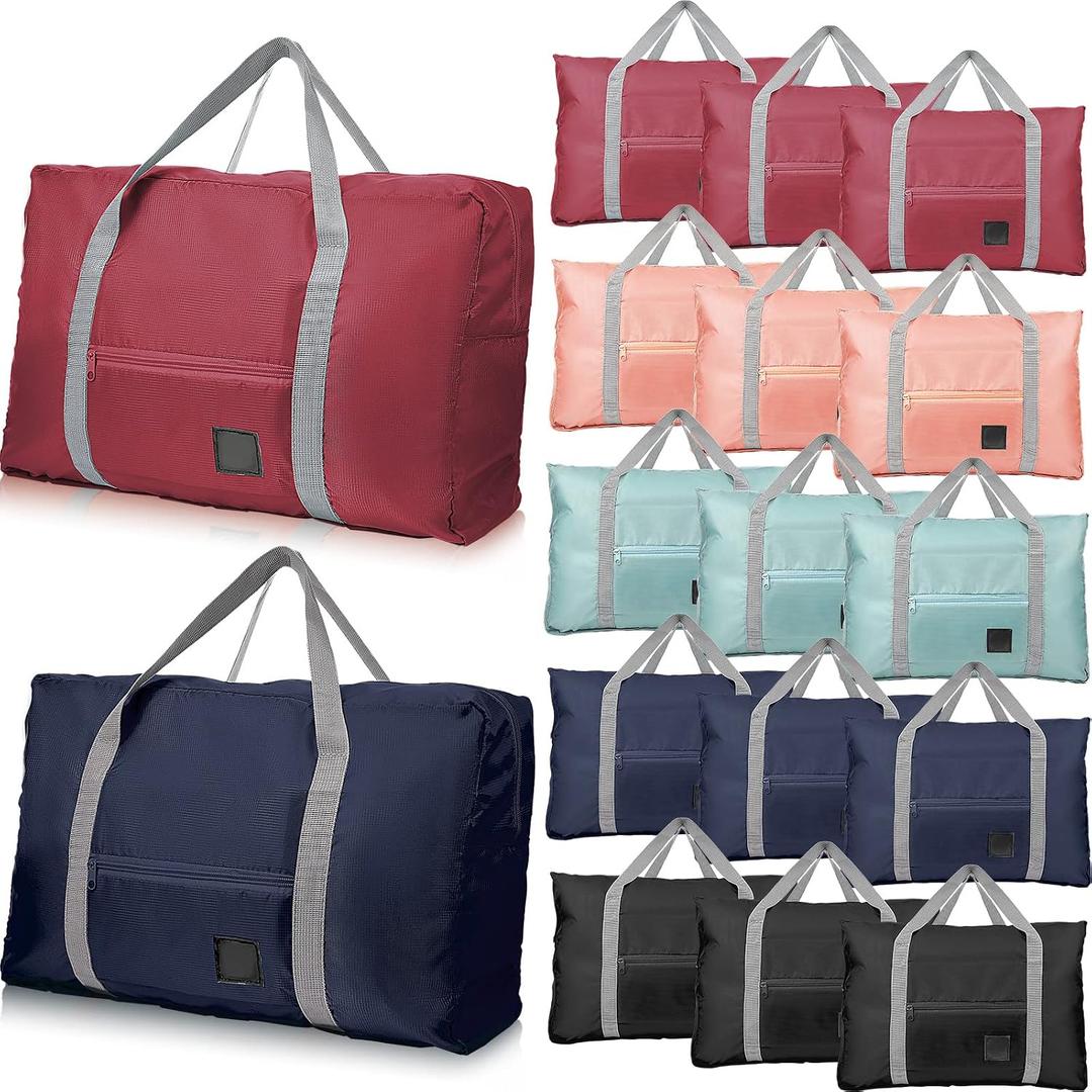 15 Pcs Foldable Travel Duffel Bags Women Weekender Bags Lightweight Luggage Bag Personal Item Bag Sports Gym Bag for Unisex Weekender Overnight Airport
