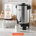 VEVOR Commercial Coffee Urn, 30 Cup 152oz Hot Beverage Dispenser with Dripless Faucet, 1090W Quick-Brewing Coffee Maker, Automatic Temperature Control, for Catering, Party, Church & Restaurant (EXP 12/31/36)