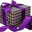 2 x 1-1/2 inch Purple Satin Ribbon 50 Yards Solid Fabric Ribbons Roll for Wedding Invitations, Bridal Bouquets, Sewing, Party Decorations, Gift Wrapping and More