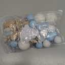 JeVenis Luxury Blue Bear Cake Decoration Blue Gold Balls Cake Topper Baby Shower Birthday Cake Decoration