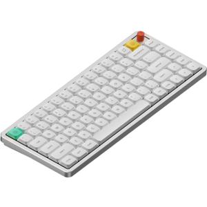 nuphy Air75 V3 Hot Swappable Wireless Mechanical Keyboard, 84 Keys 75% Custom Low Profile Keyboard with Knob, RGB Backlit, Gasket Mounted, Support Bluetooth/2.4GHz/USB-C,White-Red Nano