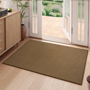 YDKGL 2x3 ft Indoor Door Mat Entryway Rug Non Slip Boho Woven Washable Small Area Rugs Runner, Front Entry Rug Entrance Doormat for Hall Porch Bathroom Kitchen Bedroom, Dark Brown/Coffee 24"x36"