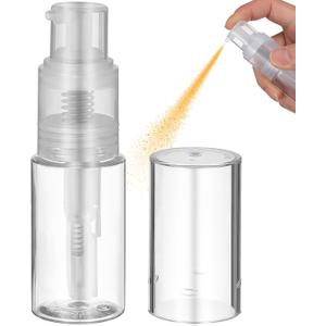 Powder Bottle Spray Travel Powder Dispenser Jar Travel Cosmetics Blower Refillable Hair Fiber Applicator for Salon Home35ml (1.2 Ounces, Transparent)