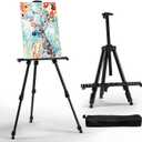 Art Easel for Painting and Display  Adjustable Floor 66 Inch Folding Aluminum Easel Stand for Sign - Table Top Canvas Stand - Portable Drawing Paint Heavy Duty for Artists Adults Holder or Teen