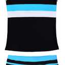 JerrisApparel Little Girls' Summer Two Piece Boyshort Tankini Kids Swimsuit (10-11 Years, Black)
