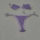 ZAFUL Women's Triangle Bikini Tie Side Whip Stitch String Bikini Two Piece Swimsuit Bathing Suits Size 38