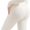 SUUKSESS Women 2 Piece Seamless Ribbed Workout Sets With Zip Up Jacket High Waisted Gym Yoga Leggings, (Beige 2,L)
