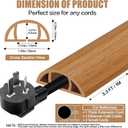 Floor Cord Cover Self Adhesive Cord Hider, 3.3FT Cable Management, Extension Strip Protector for Wires, Prevent Cable Trips for Offices, Gyms, Exhibitions Cavity:0.39"(W) x 0.27"(H) Brown Wood
