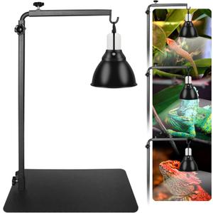 Reptile Lamp Stand Ajustable 16-31 Inch Heat lamp Holder Metal Bracket Floor Terrarium Light Holder for Reptile Glass Tank,Snake Turtle Terratium