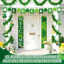 Tegeme St. Patrick's Day Decorations Lucky Porch Sign Banners Hanging 16.4 ft St. Patrick's Day Tinsel Garland Decorations Irish Shamrock Porch Signs Hanging Door Decor for Home Outdoor Party