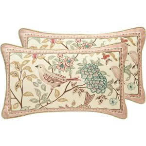 Patdrea Designer Velvet Throw Pillow Cover, Set of 2, 12"x20"-Kulom A (2 Pack Pink Rectangle)