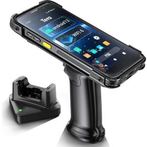 Tera Android 13 Barcode Scanner PDA: with Pistol Grip Charge Cradle Wi-Fi 6 Qualcomm CPU SE4710 Zebra Scanner Data Terminial 5.5 Full Touch Screen IP65 Rugged 4G GPS BT for WMS Management P166GC