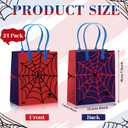 Sadnyy 24 Pcs Gift Bags with Handles Red and Blue Spider Web Cartoon Birthday Party Favor Double Sided Goodie Candy Bags for Birthday Spider Theme Party Supplies