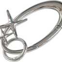 Tizee Oval Star Carabiner Y2K Keychain  Shiny Metal Alloy Key Ring for Women & Men, Bag Charms Purse Pendant