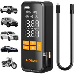 Tire Inflator Portable Air Compressor - 4X Faster 160 PSI Portable Air Pump for Cars - Cordless Tire Inflators with Gauge - Portable Tire Inflator for Car, Pickup, Bike and More