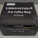 Urbanstrive 16 oz Large Coffee Mugs Set of 4 Ceramic Coffee Mug White Coffee Cups Tea Cups Idea Gift for Women Men House Warming Gifts New Home Office, 4 Pack (White)