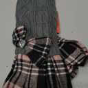 KYEESE Dog Sweater Stretchy Knitwear Pet Sweater Dress Warm Pullover Pet Coats Comfy Dogs Clothes with Bowtie Soft Turtleneck Dog Sweaters for Small Dogs Male, Grey, Large